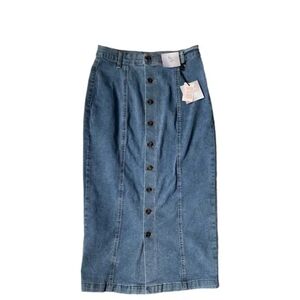 Happily Grey | Denim Button-Front Skirt